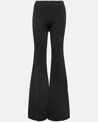 Balmain Pantaloni flared in maglia Nero