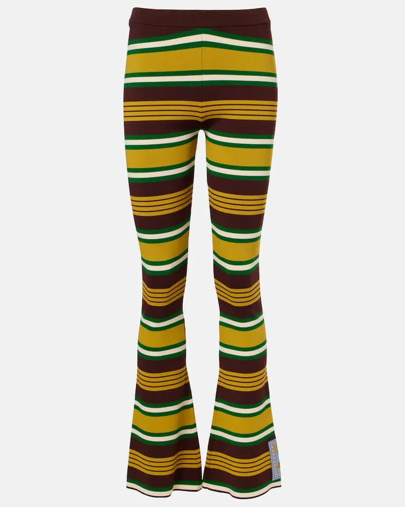 ALEMAIS AlÃ©mais Pantaloni Clover flared in maglia a righe Multicolore