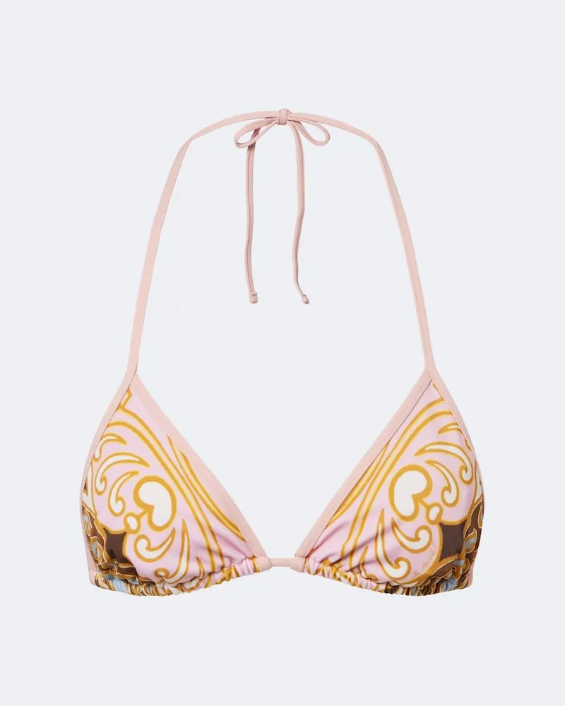La DoubleJ Top bikini con stampa Rosa
