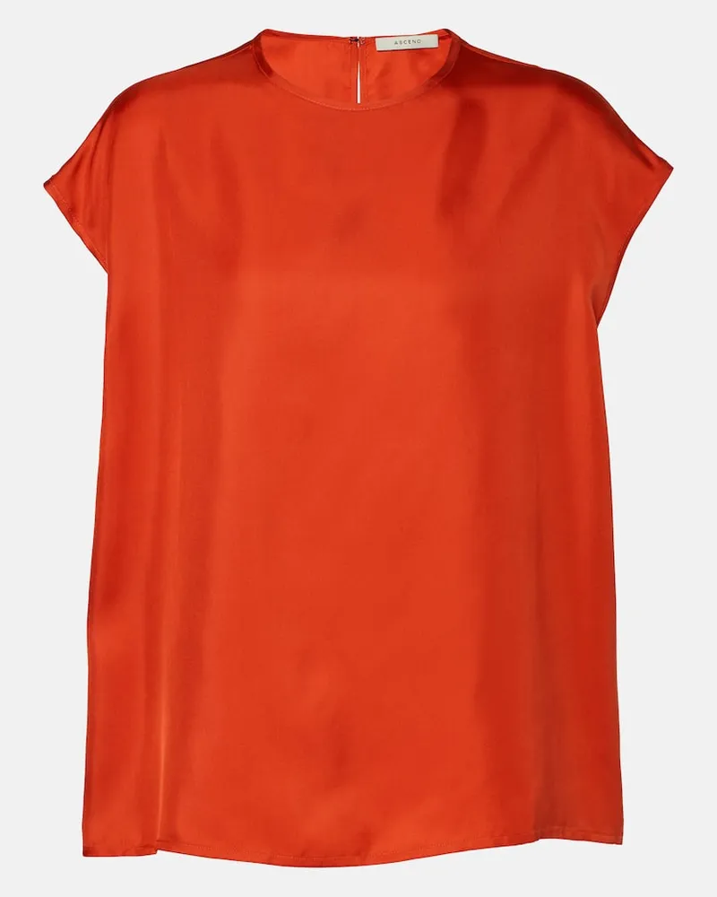 ASCENO Top Dasha in twill di seta Rosso