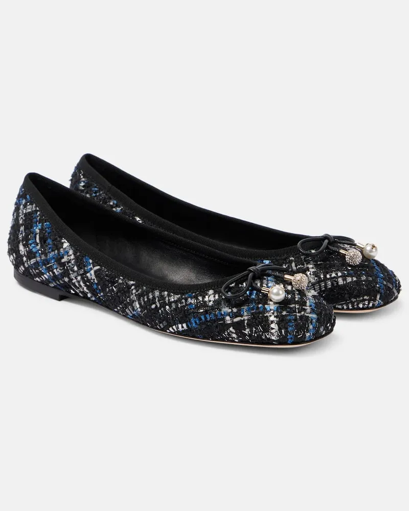 Jimmy Choo Ballerine Elme in tweed Nero