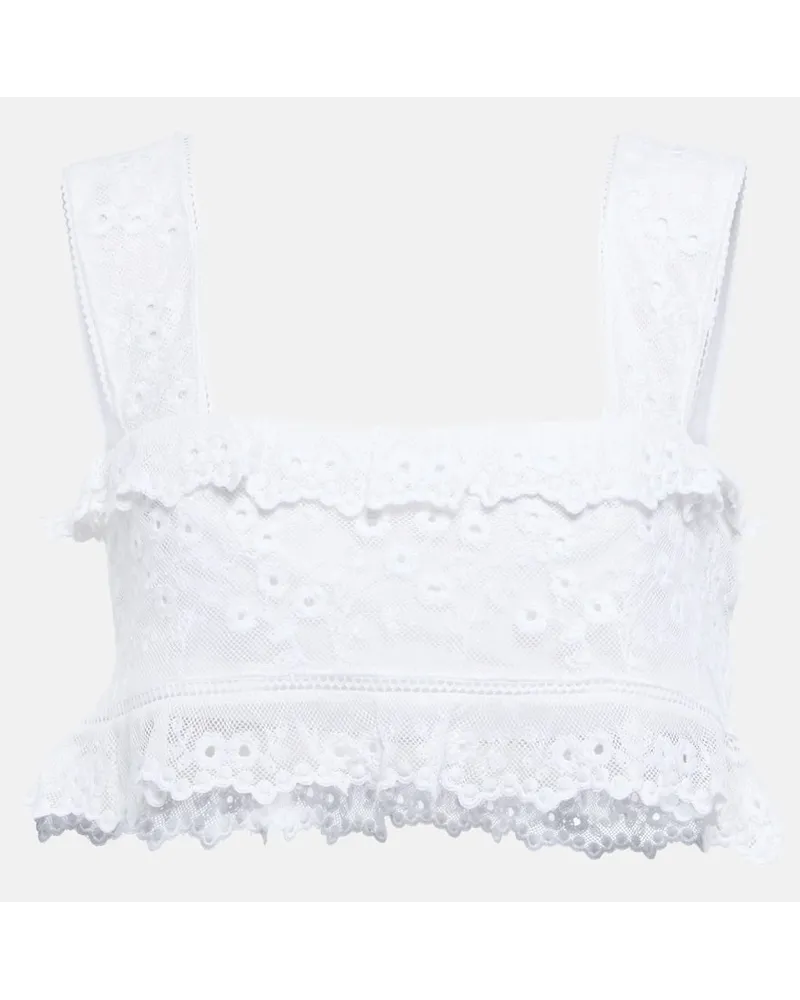Isabel Marant Top cropped Mecelia in cotone e seta Bianco