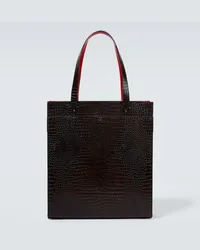 Christian Louboutin Borsa in pelle con stampa Marrone