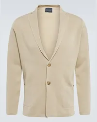 Thom Sweeney Blazer monopetto in maglia di cotone Beige