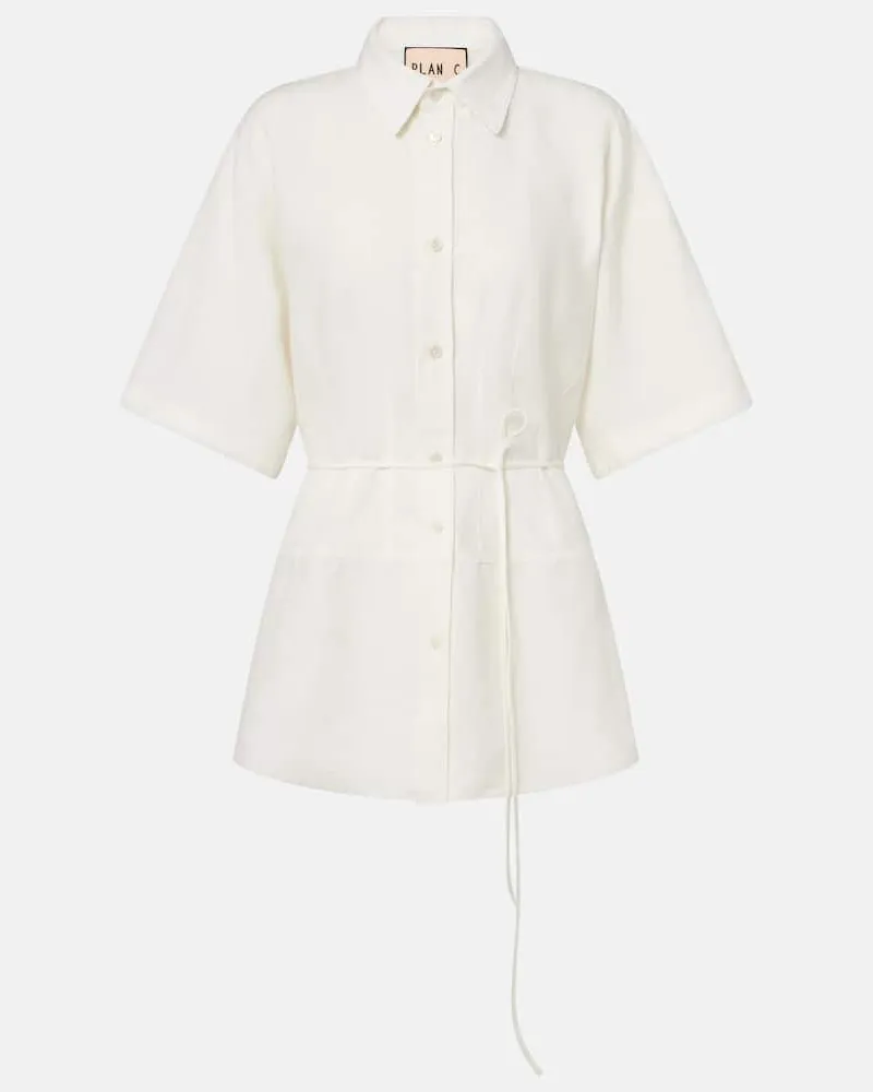 PLAN C Camicia in lino Bianco