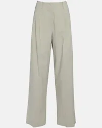 The Row Pantaloni a gamba larga Gaugin in cotone Beige