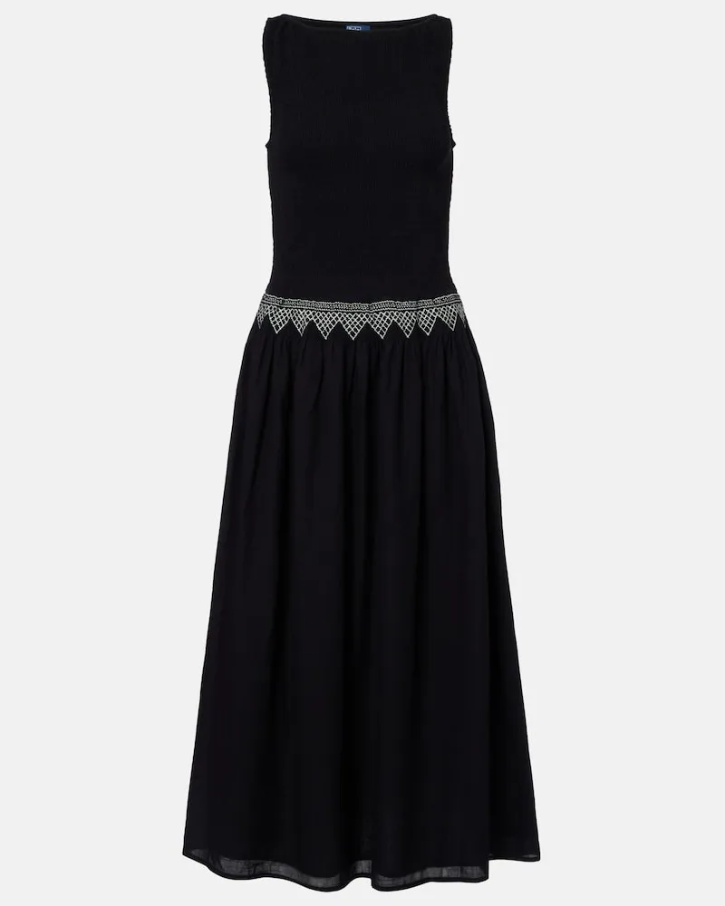 Ralph Lauren Abito midi in cotone Nero