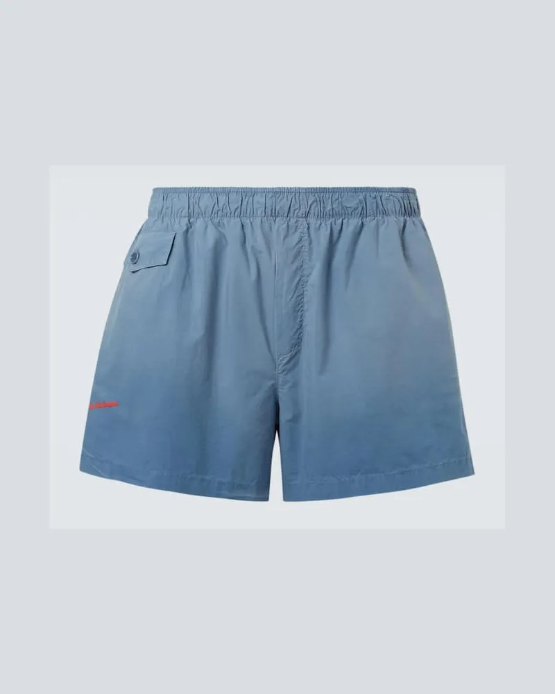 J.W.Anderson Shorts in popeline di cotone con logo Blu