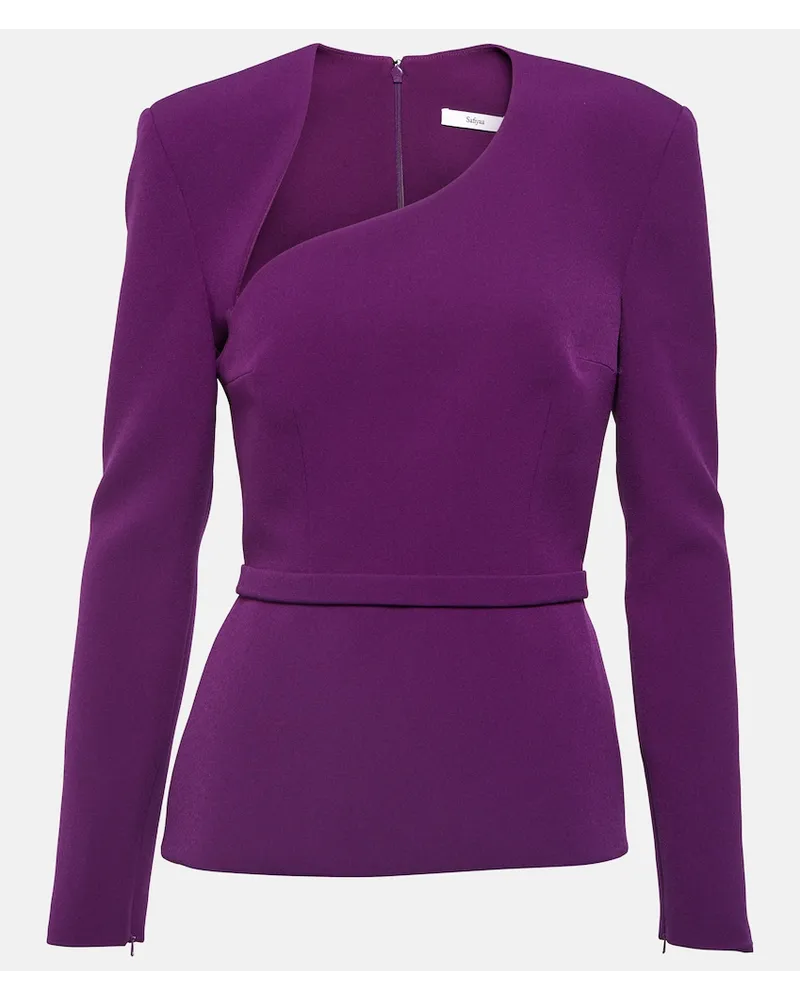 Safiyaa Top in crÃªpe con cut-out Viola