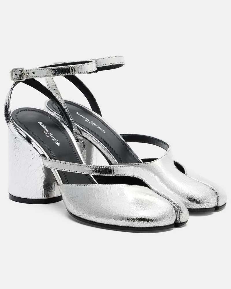 Maison Margiela Pumps Tabi in pelle metallizzata Argento