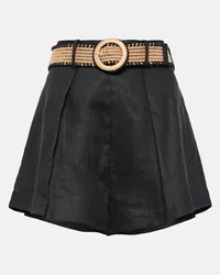 Zimmermann Shorts Halliday in lino a vita alta Nero