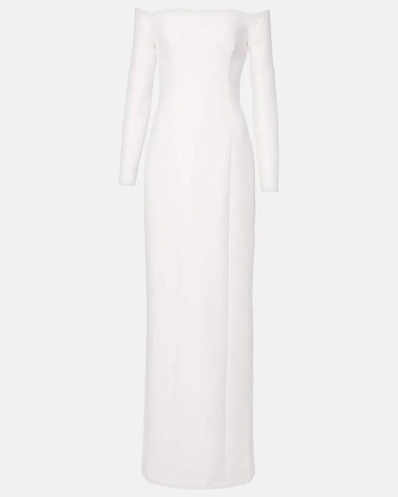 Safiyaa Bridal - Abito lungo in crÃªpe Bianco
