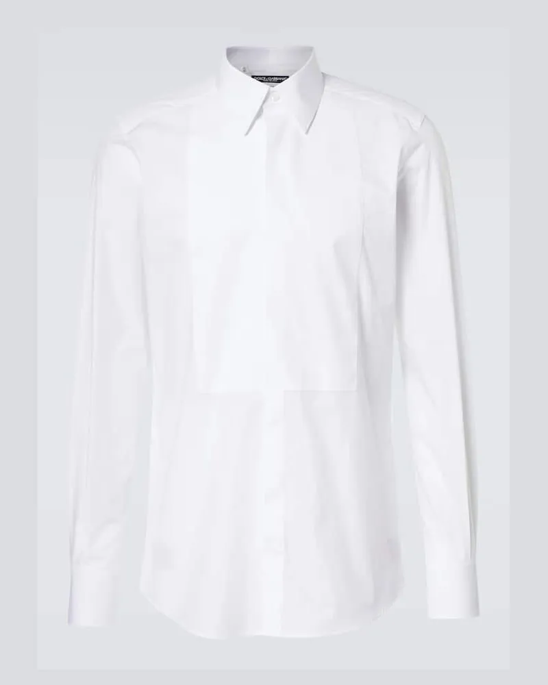 Dolce & Gabbana Camicia da smoking in cotone Bianco