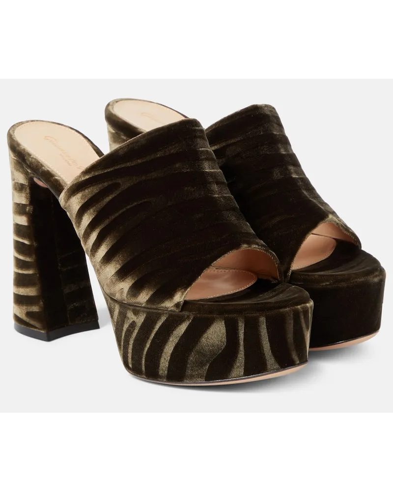 Gianvito Rossi Sandali Holly con plateau Nero