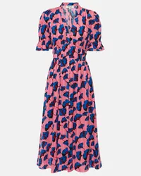 Diane von Furstenberg Abito midi Erica in cotone con stampa Rosa