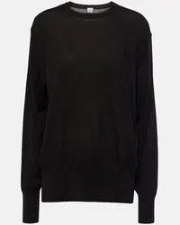 Totême Pullover in misto seta Nero