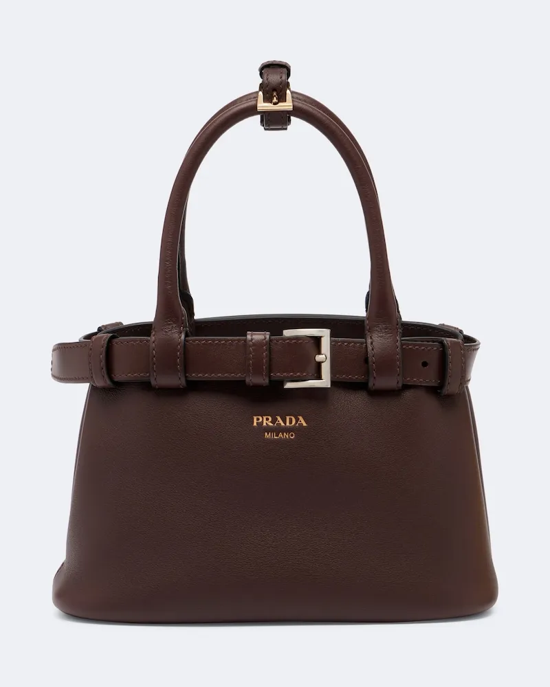 Prada Borsa Prada Buckle Small in pelle Marrone