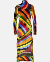 Emilio Pucci Abito midi Iride in velluto Multicolore