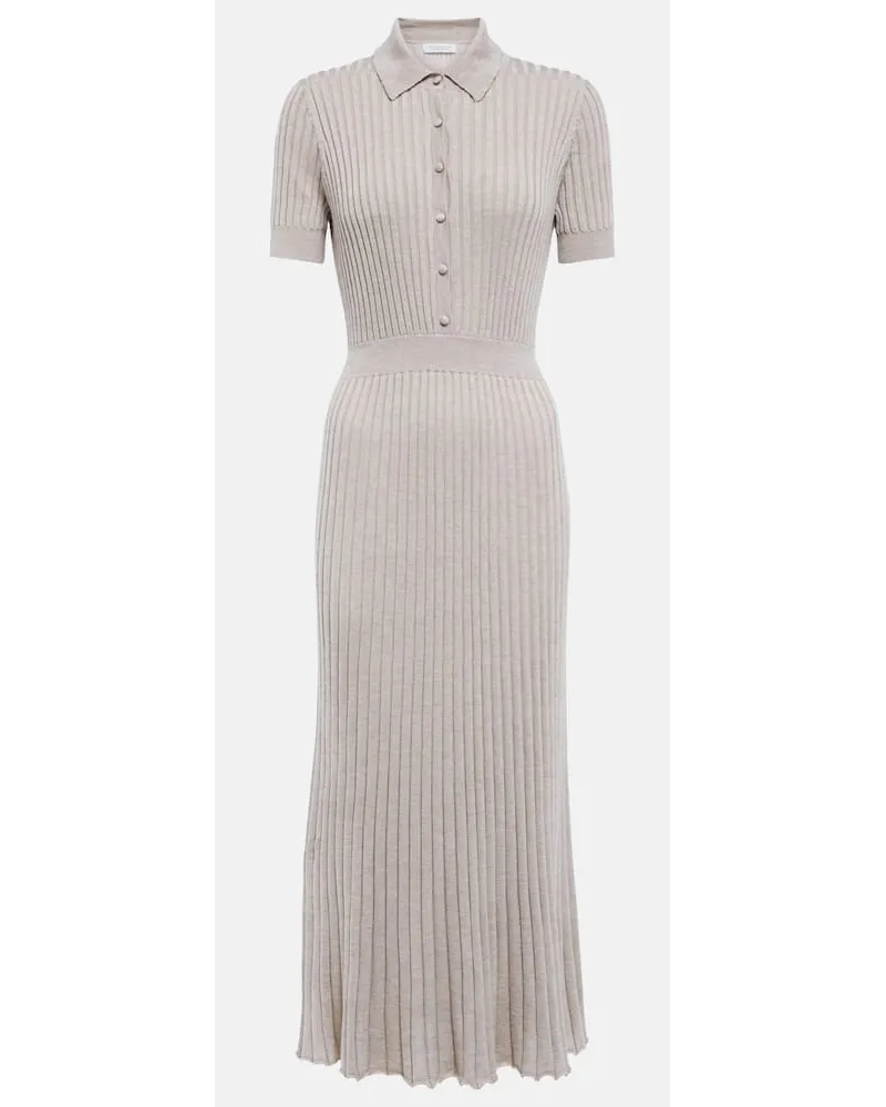 Gabriela Hearst Abito midi Amor in seta e cashmere Beige