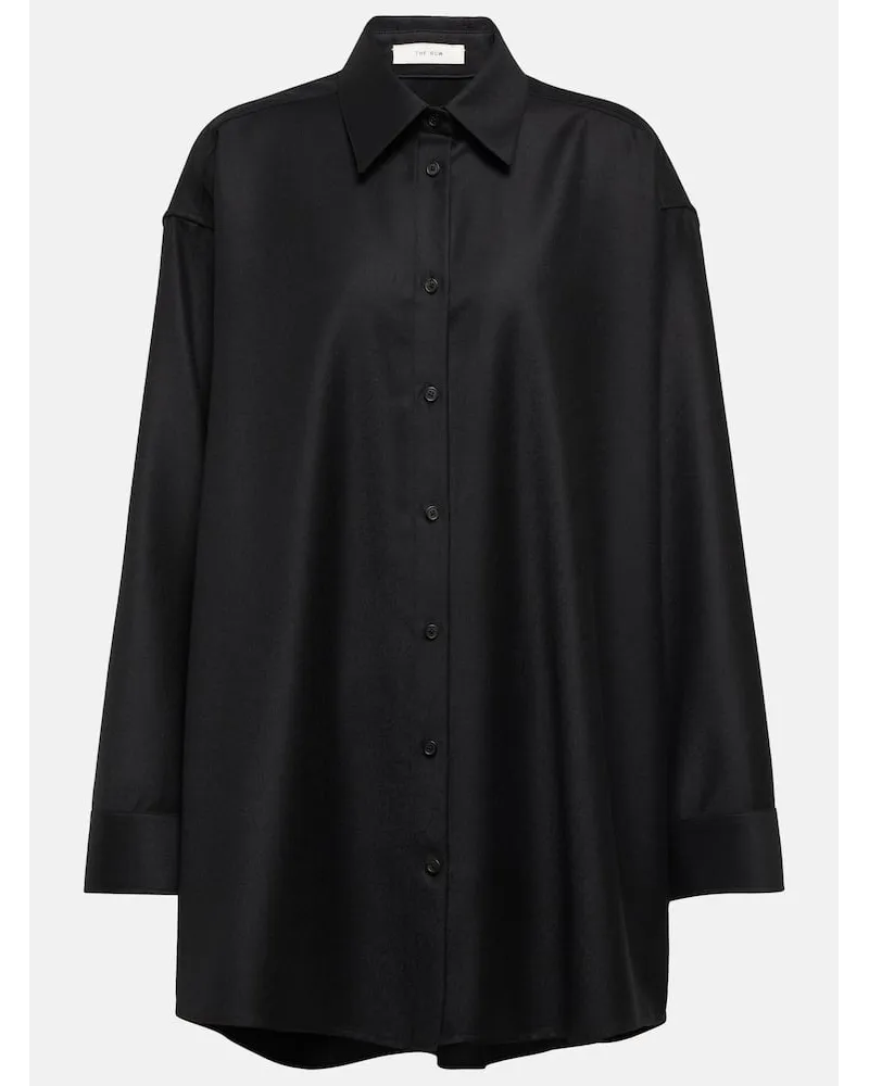 The Row Camicia Caroline in lana vergine Nero