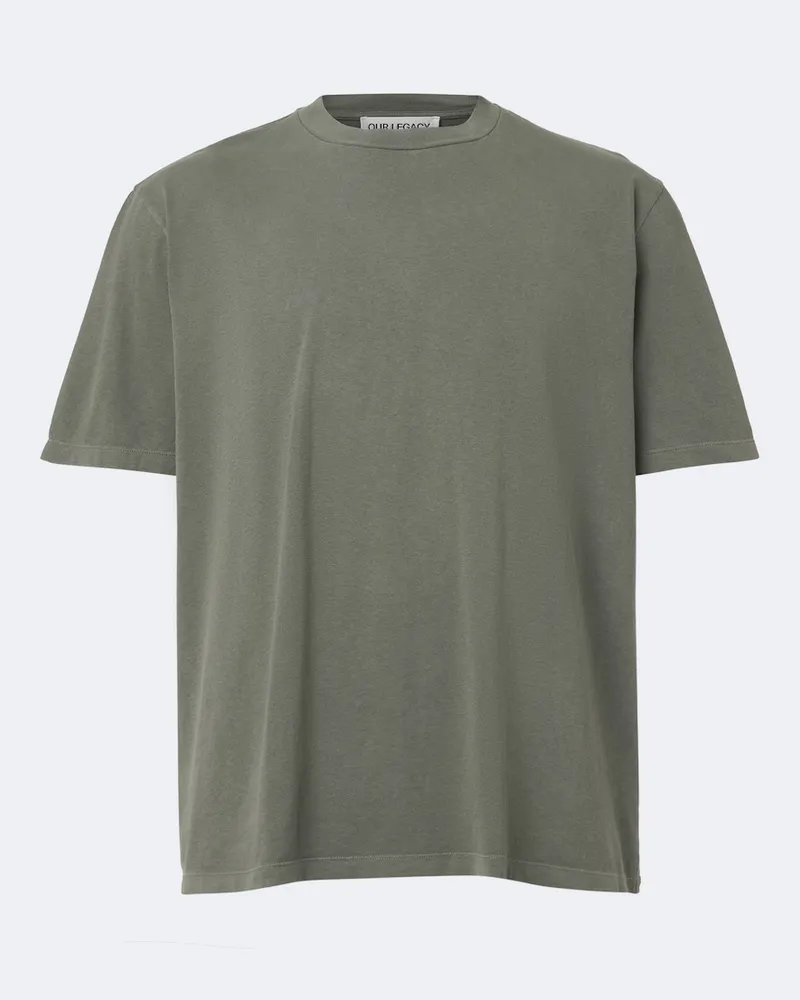 Our Legacy T-shirt Box in jersey di cotone Verde