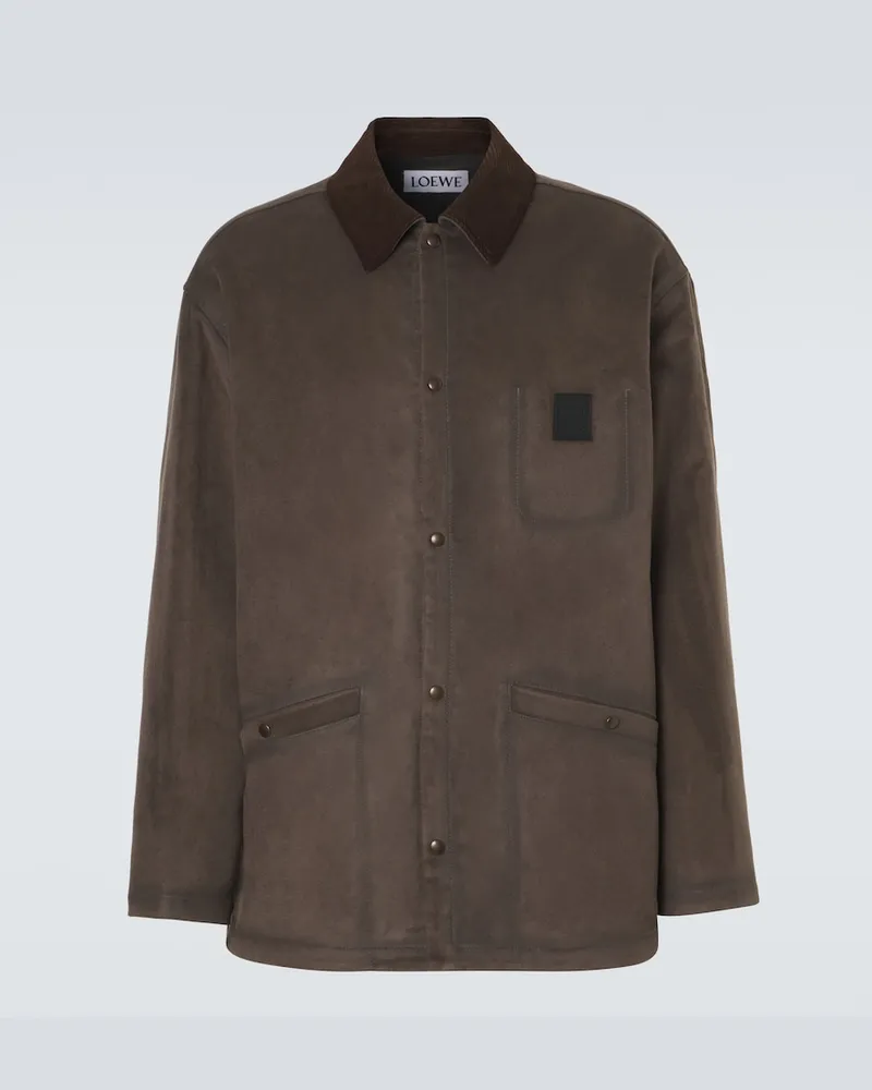 Loewe Giacca con suede Marrone