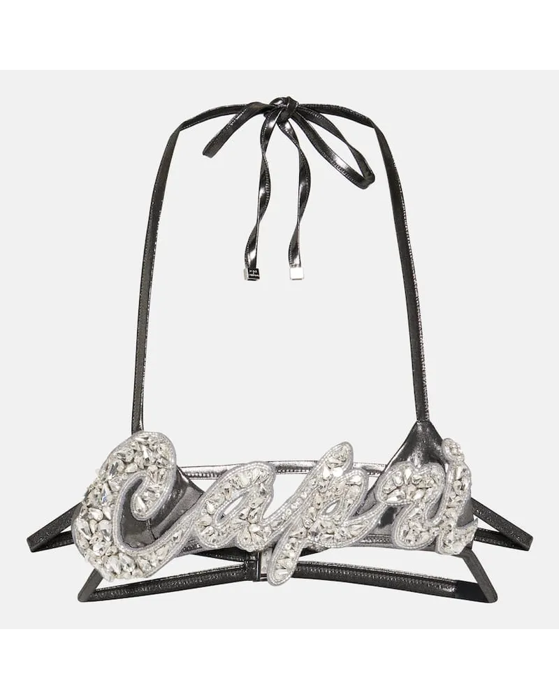 Dolce & Gabbana Top Capri con cristalli Argento