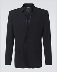 Dolce & Gabbana Blazer in gabardine di misto lana Nero