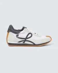 Loewe Sneakers Flow Runner con suede Bianco