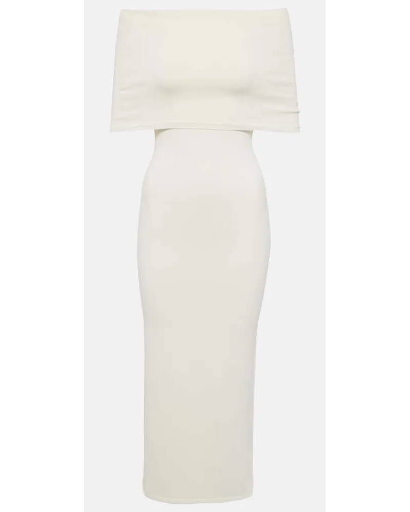 WARDROBE.NYC Abito midi in maglia a coste Bianco