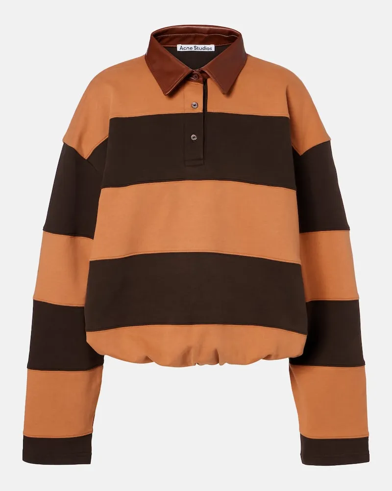 Acne Studios Felpa Folio in pile di cotone a righe Marrone