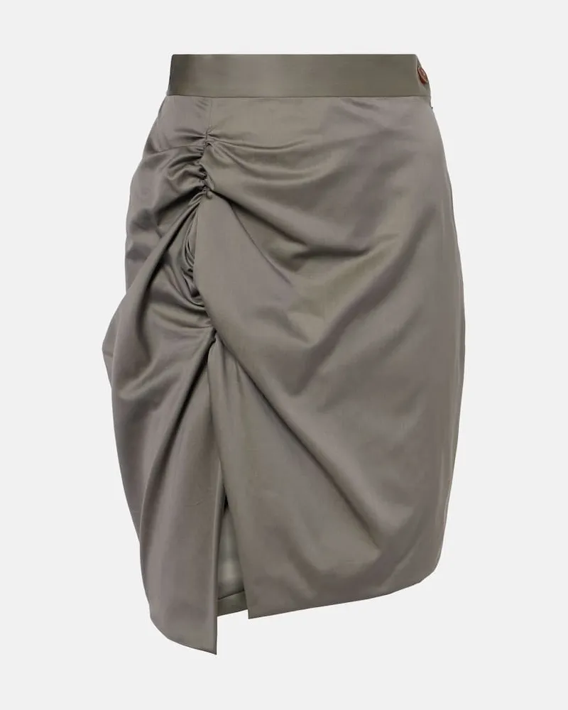 Vivienne Westwood Minigonna Side Panther in cotone Grigio