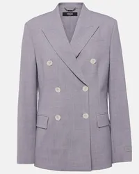 Versace Blazer in misto lana mélange Grigio