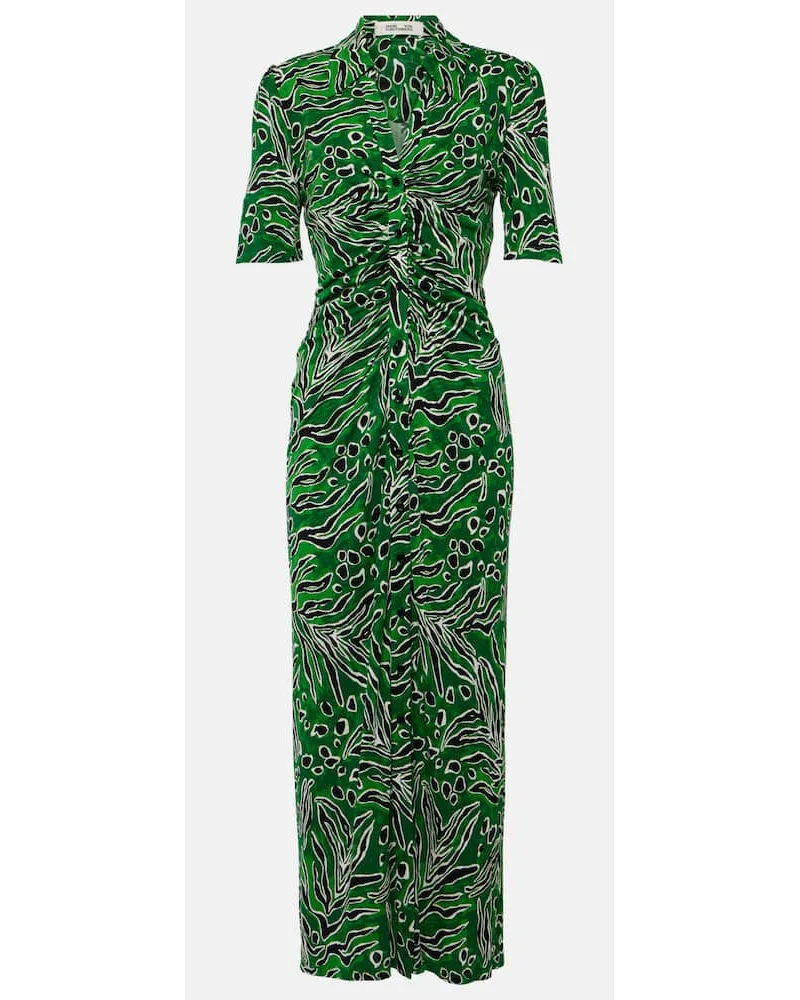 Diane von Furstenberg Abito midi in jersey con stampa Multicolore