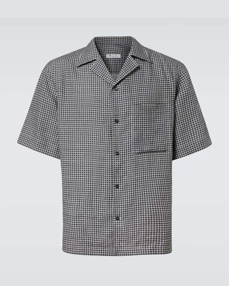 Loro Piana Camicia in lino a quadri Multicolore