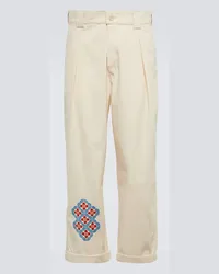 ADISH Pantaloni regular in cotone con ricamo Beige