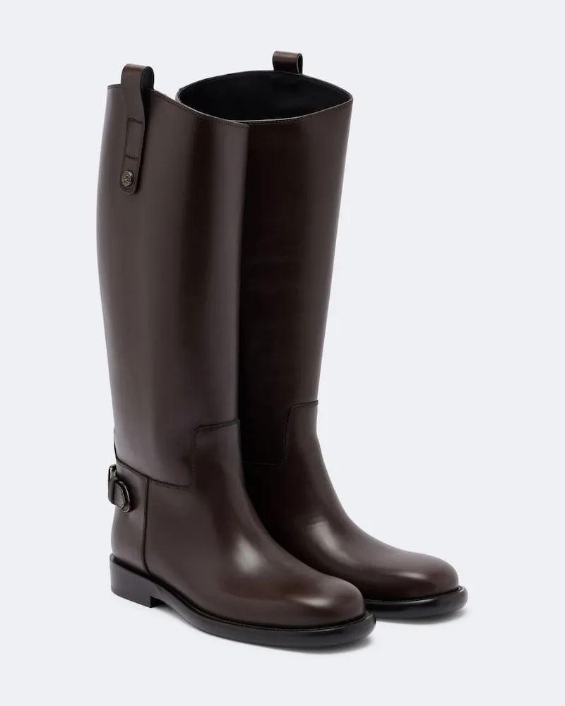 Burberry Stivali Cavalier in pelle Marrone