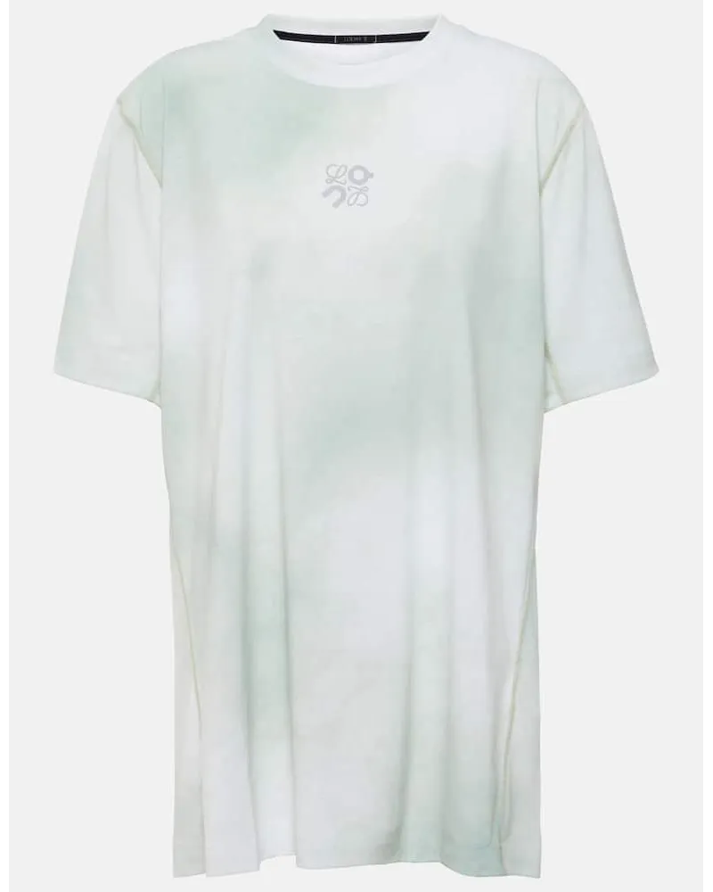 Loewe x On - T-shirt in jersey con logo Bianco