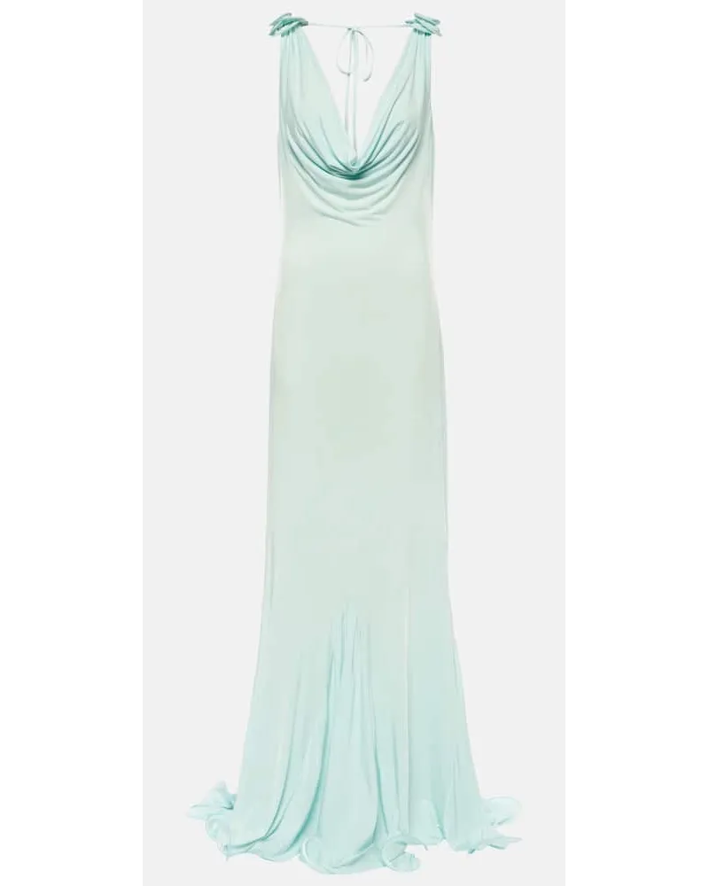 Magda Butrym Abito sottoveste in jersey Blu