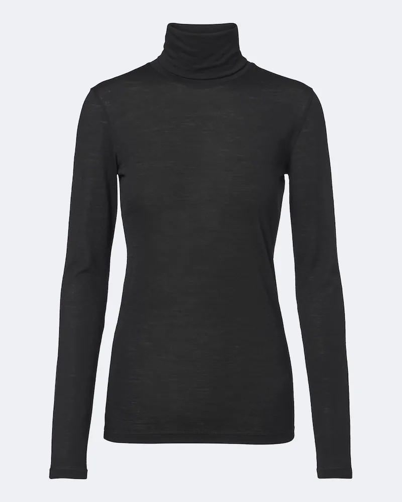 Jil Sander Top in jersey a collo alto Nero