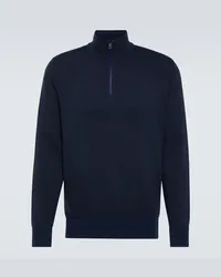 Loro Piana Pullover Mezzocollo Roadster in cashmere Blu