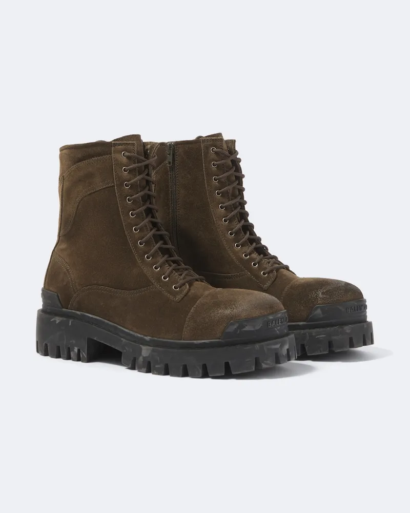 Balenciaga Stivaletti combat Strike in suede Verde
