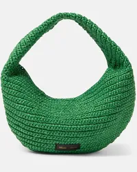 KHAITE Borsa a spalla Medium in rafia Verde