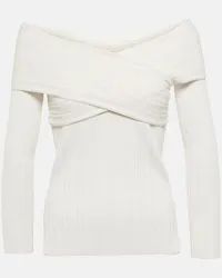 Veronica Beard Top Yesenia con scollo bardot Bianco