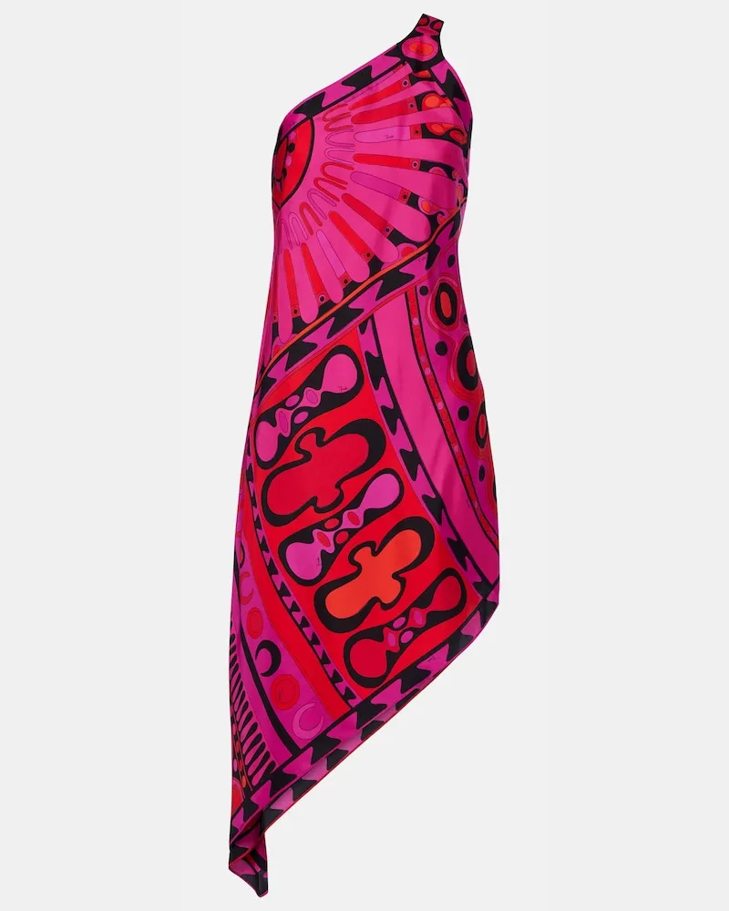 Emilio Pucci Abito midi Soleil in twill di seta Rosa