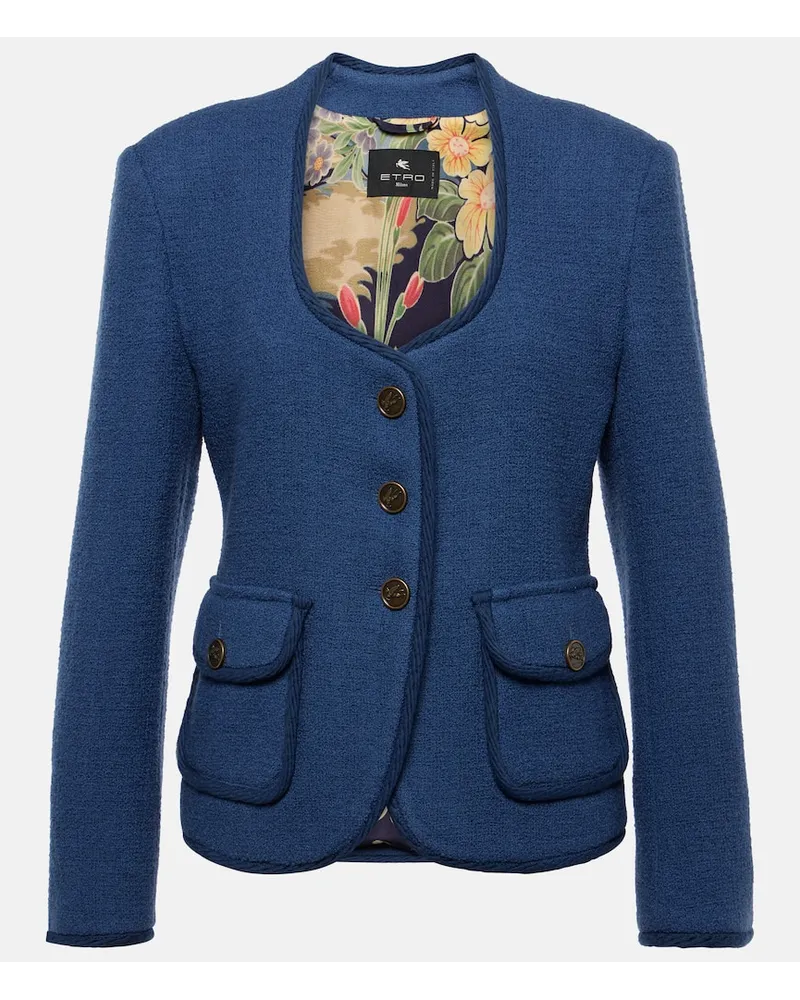 Etro Blazer in misto lana Blu