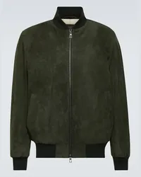 Loro Piana Bomber in suede Verde