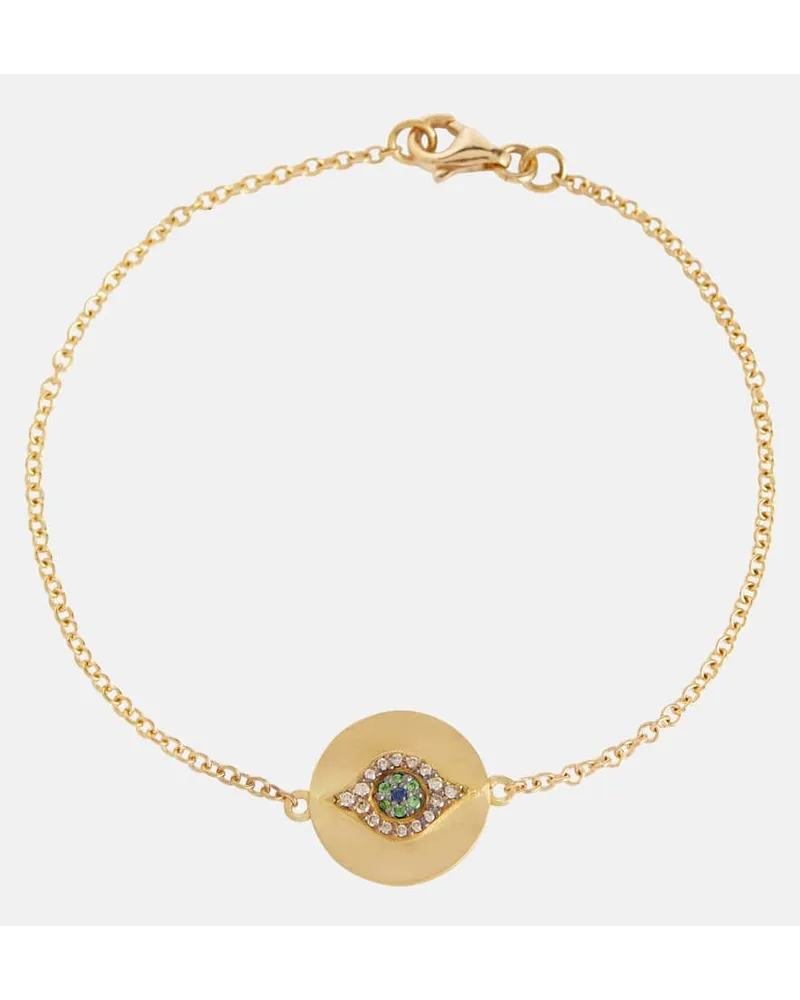 Ileana Makri Bracciale Eye in oro 14kt con diamanti Oro