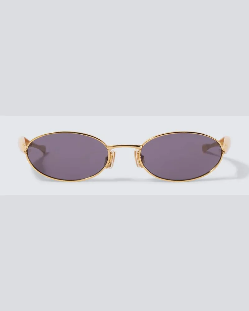 Bottega Veneta Occhiali da sole ovali Sardine Oro