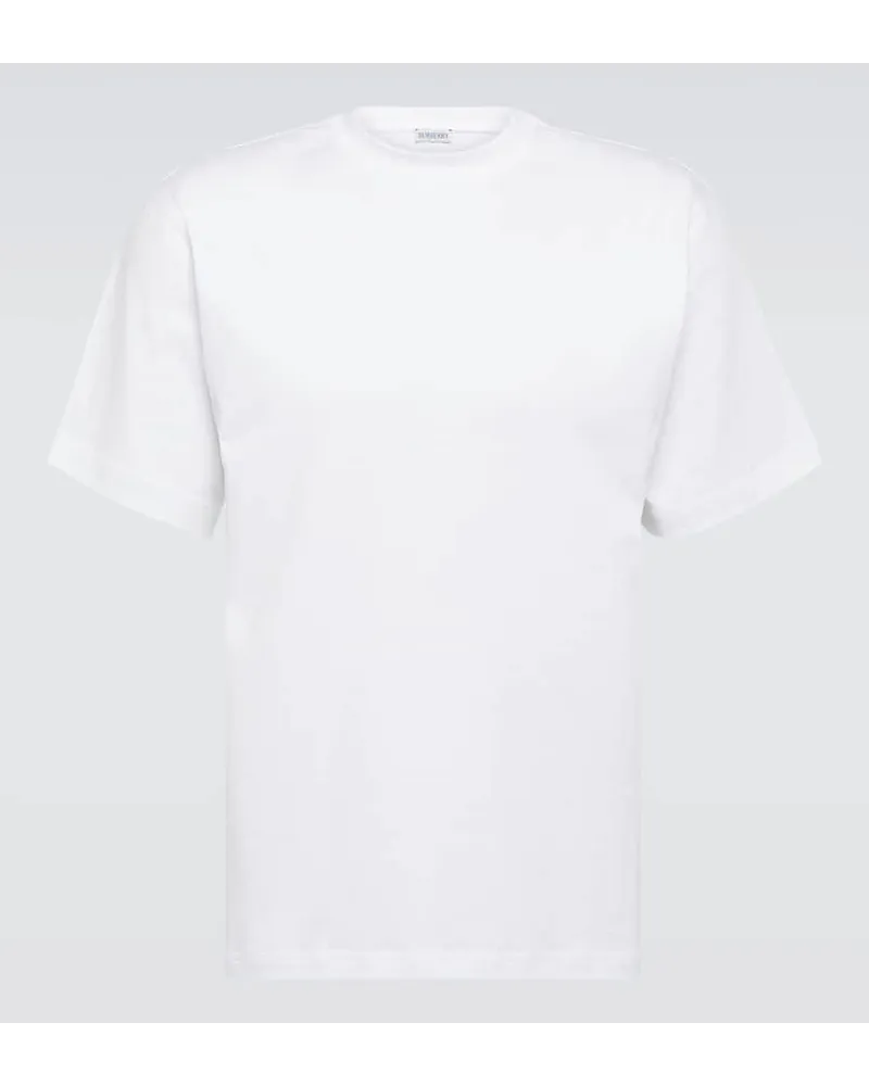 Burberry T-shirt in jersey di cotone con stampa Bianco